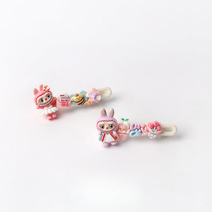 Cute Artistic Sports labubu Hair Clip Cartoon Bangs Clip Girl's Side Clip Hair Accessory