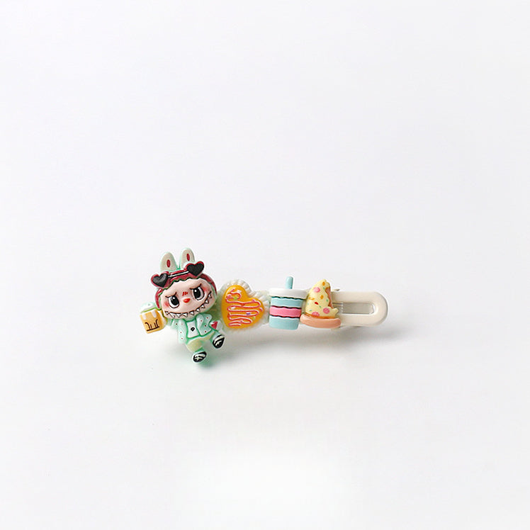 Cute Artistic Sports labubu Hair Clip Cartoon Bangs Clip Girl's Side Clip Hair Accessory