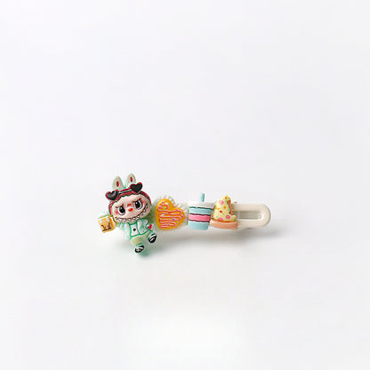 Cute Artistic Sports labubu Hair Clip Cartoon Bangs Clip Girl's Side Clip Hair Accessory