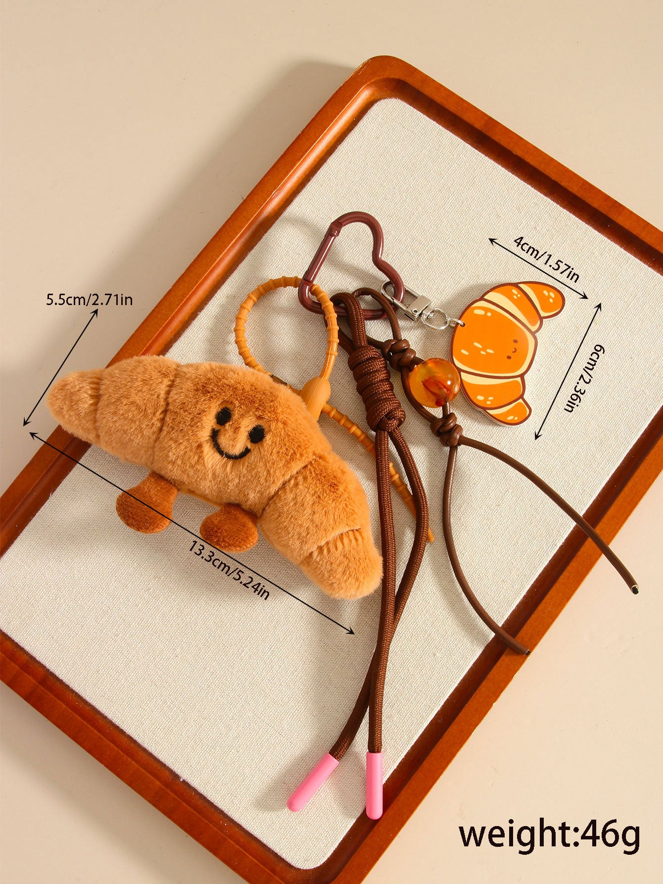 Baguette Croissant Bag Pendant Doll Keychain