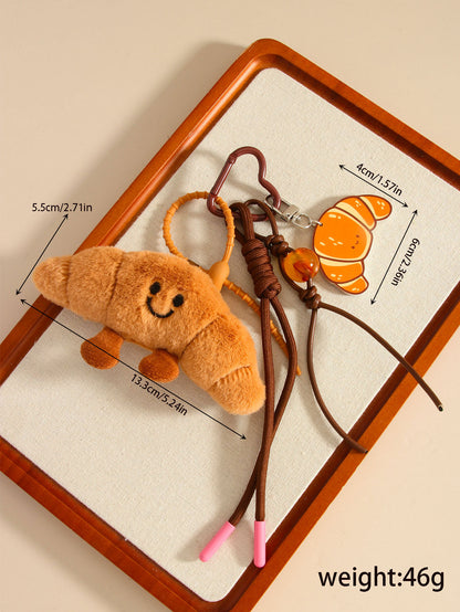 Baguette Croissant Bag Pendant Doll Keychain