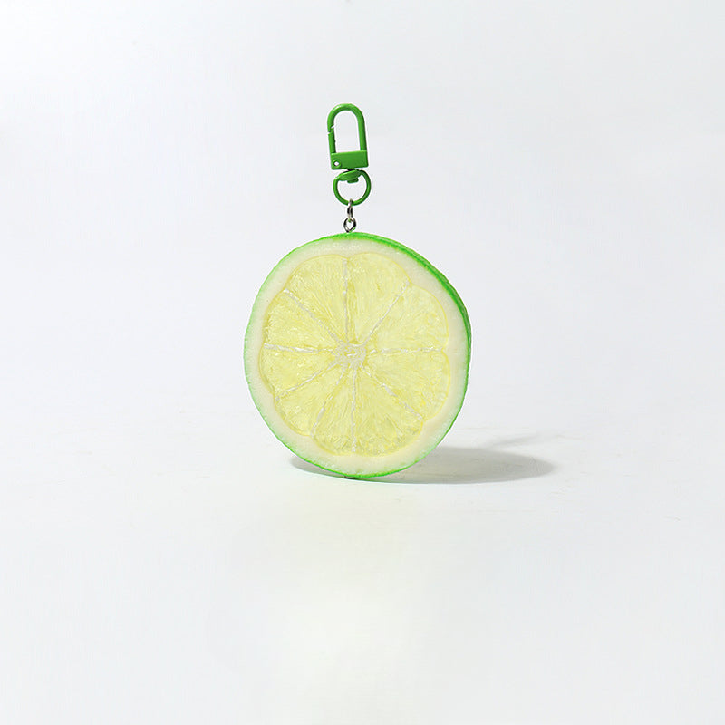 Fun Cartoon Realistic Fruit Lemon Slice Pendant Versatile Simple Creative Keychain Backpack Bag Accessory Hanging Ornament