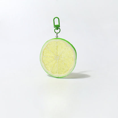 Fun Cartoon Realistic Fruit Lemon Slice Pendant Versatile Simple Creative Keychain Backpack Bag Accessory Hanging Ornament