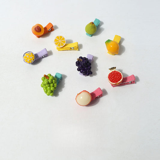 Cartoon Mini Realistic Cute Hair Accessories Fruit Vegetable Small Hair Clips Sweet Broken Hair Clips Hair Ornaments Clips Hair Accessories Side Clips