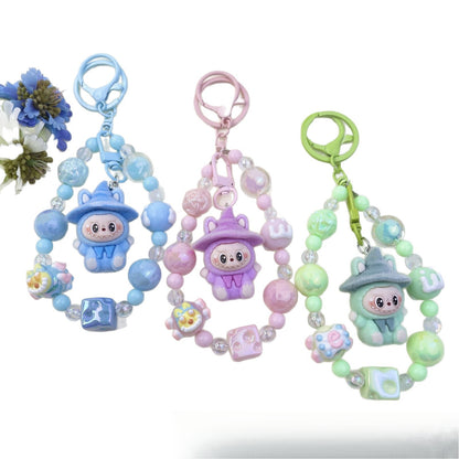 New Flocked Wizard Labubu Hot-Selling Cute Particle Phone Chain Keychain Bag Plush Pendant Accessories Wholesale
