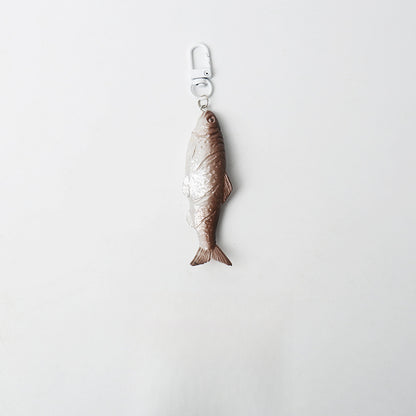 Quirky Realistic Salted Fish Keychain Backpack Pendant Ornament Personality Lifelike Japanese Style Fun Accessory