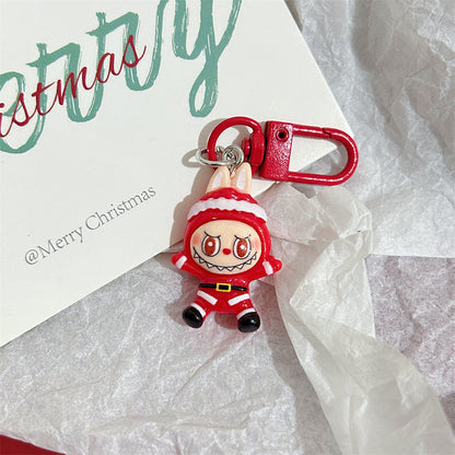 Christmas Labubu Keychain Cartoon Cute Girly Student Backpack Pendant Christmas Best Friend Gift Pendant