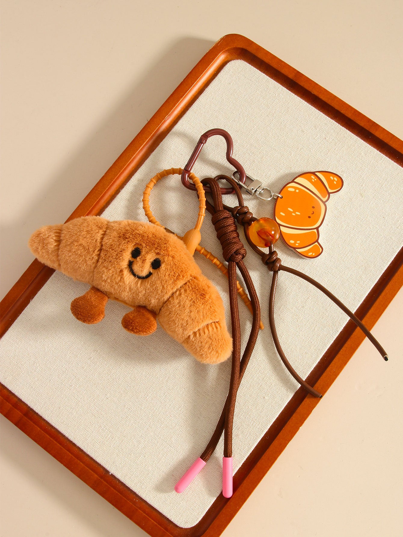Baguette Croissant Bag Pendant Doll Keychain