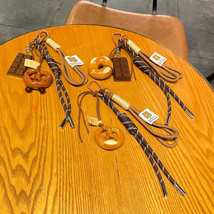 Alkaline water bread keychain cute bread pendant decoration