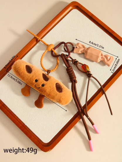 Baguette Croissant Bag Pendant Doll Keychain