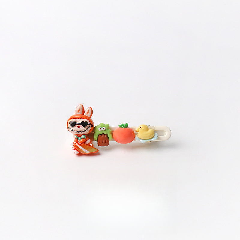 Cute Artistic Sports labubu Hair Clip Cartoon Bangs Clip Girl's Side Clip Hair Accessory