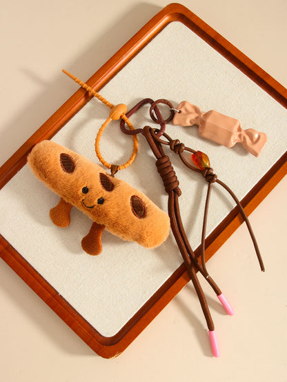 Baguette Croissant Bag Pendant Doll Keychain