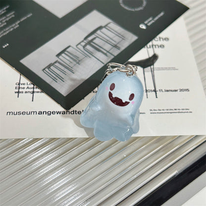 Creative Cute Glow-in-the-Dark Little Ghost Keychain Funny 3D Halloween Doll Backpack Pendant Ins Accessories