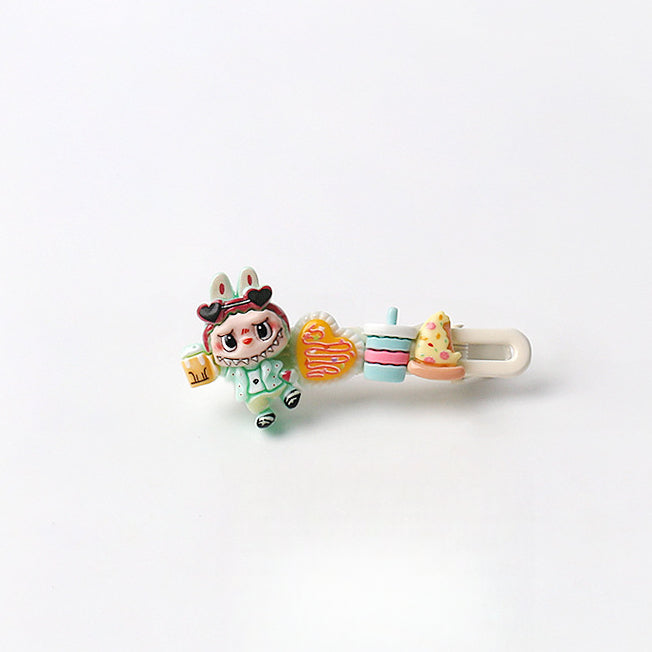 Cute Artistic Sports labubu Hair Clip Cartoon Bangs Clip Girl's Side Clip Hair Accessory