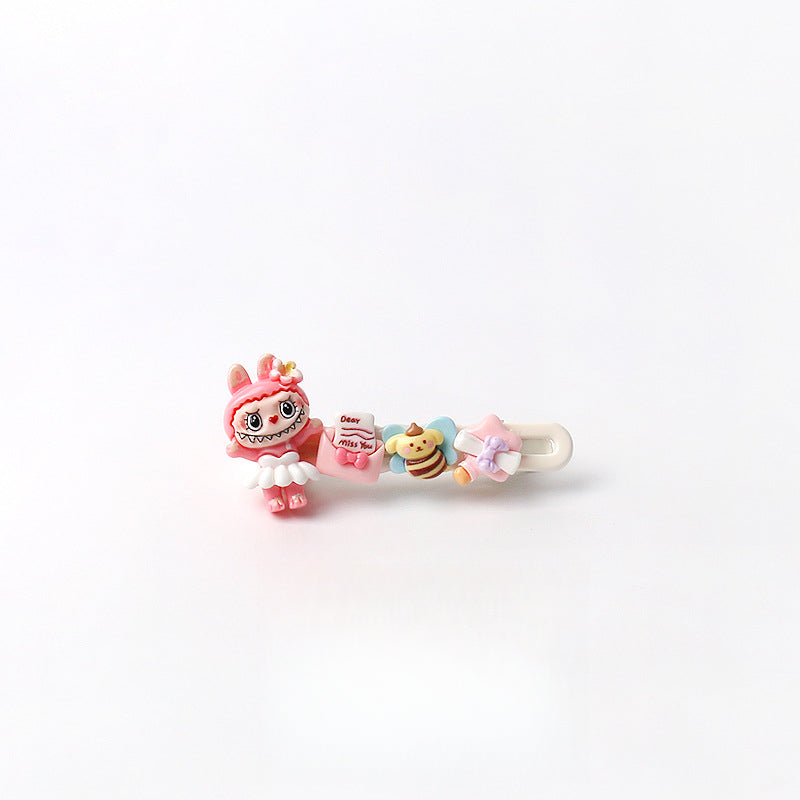 Cute Artistic Sports labubu Hair Clip Cartoon Bangs Clip Girl's Side Clip Hair Accessory