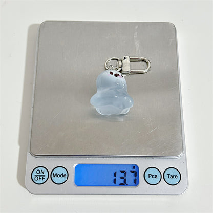 Creative Cute Glow-in-the-Dark Little Ghost Keychain Funny 3D Halloween Doll Backpack Pendant Ins Accessories
