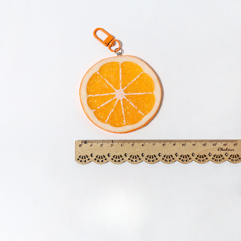 Fun Cartoon Realistic Fruit Lemon Slice Pendant Versatile Simple Creative Keychain Backpack Bag Accessory Hanging Ornament
