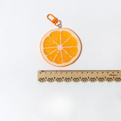Fun Cartoon Realistic Fruit Lemon Slice Pendant Versatile Simple Creative Keychain Backpack Bag Accessory Hanging Ornament