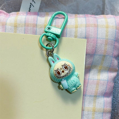 Labubu Milk Tea Cup Labubu Keychain Cute Girly Heart Colorful Student Backpack Cartoon Plush Pendant