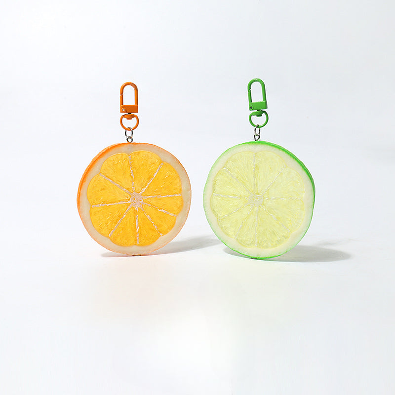 Fun Cartoon Realistic Fruit Lemon Slice Pendant Versatile Simple Creative Keychain Backpack Bag Accessory Hanging Ornament