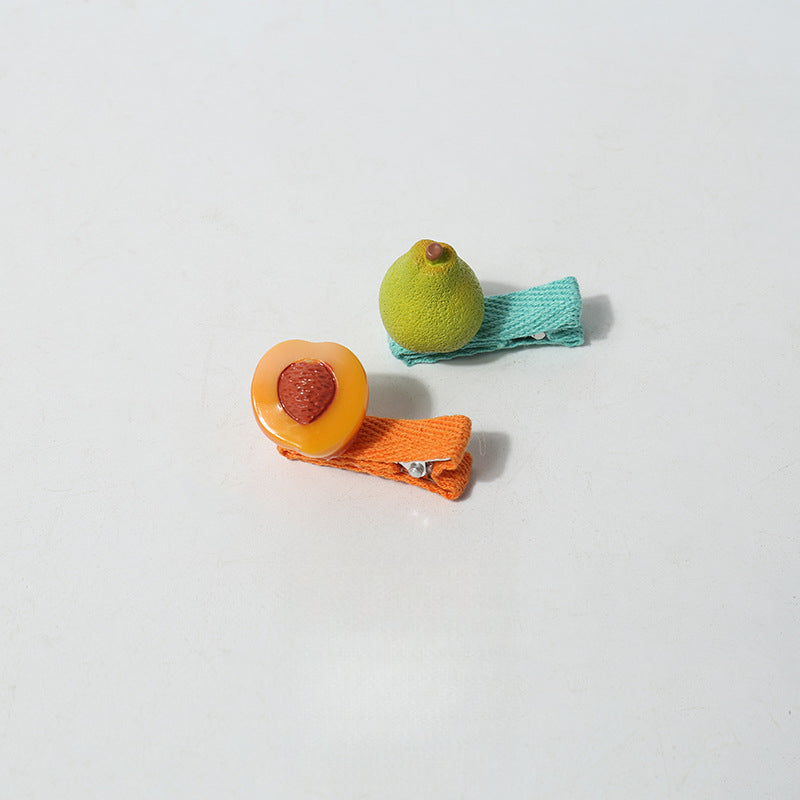 Cartoon Mini Realistic Cute Hair Accessories Fruit Vegetable Small Hair Clips Sweet Broken Hair Clips Hair Ornaments Clips Hair Accessories Side Clips
