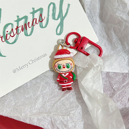 Christmas Labubu Keychain Cartoon Cute Girly Student Backpack Pendant Christmas Best Friend Gift Pendant