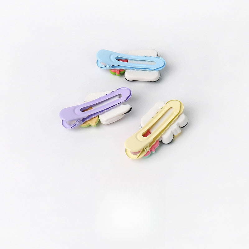 Cute Adorable Panda Flower Hair Clip Simple Bangs Clip Original Broken Hair Clip Cartoon Student Side Clip Hair Accessory