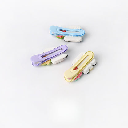 Cute Adorable Panda Flower Hair Clip Simple Bangs Clip Original Broken Hair Clip Cartoon Student Side Clip Hair Accessory