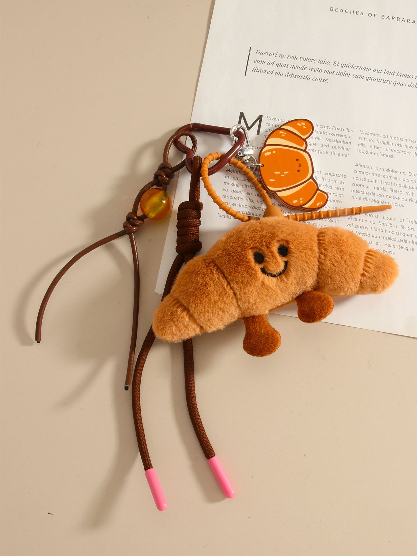 Baguette Croissant Bag Pendant Doll Keychain