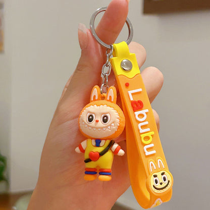 Heart-shaped Labubu Plush Keychain Plush Backpack Pendant Couple Pendant