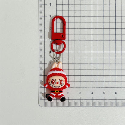 Christmas Labubu Keychain Cartoon Cute Girly Student Backpack Pendant Christmas Best Friend Gift Pendant