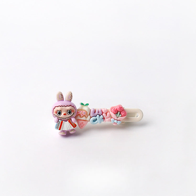 Cute Artistic Sports labubu Hair Clip Cartoon Bangs Clip Girl's Side Clip Hair Accessory