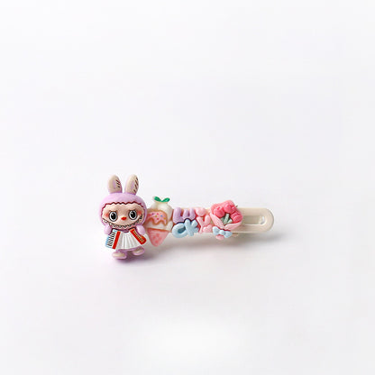 Cute Artistic Sports labubu Hair Clip Cartoon Bangs Clip Girl's Side Clip Hair Accessory