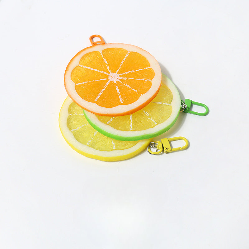 Fun Cartoon Realistic Fruit Lemon Slice Pendant Versatile Simple Creative Keychain Backpack Bag Accessory Hanging Ornament