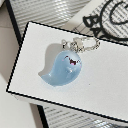 Creative Cute Glow-in-the-Dark Little Ghost Keychain Funny 3D Halloween Doll Backpack Pendant Ins Accessories