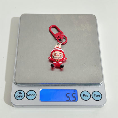 Christmas Labubu Keychain Cartoon Cute Girly Student Backpack Pendant Christmas Best Friend Gift Pendant
