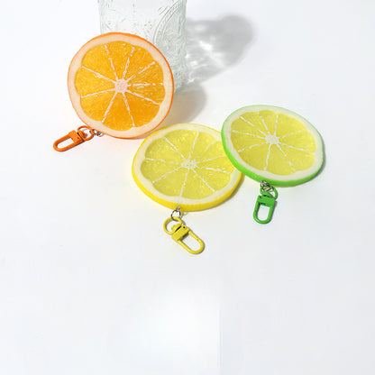 Fun Cartoon Realistic Fruit Lemon Slice Pendant Versatile Simple Creative Keychain Backpack Bag Accessory Hanging Ornament