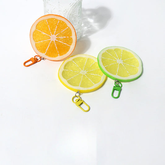 Fun Cartoon Realistic Fruit Lemon Slice Pendant Versatile Simple Creative Keychain Backpack Bag Accessory Hanging Ornament