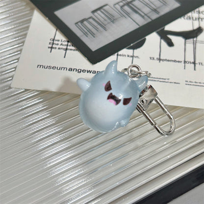 Creative Cute Glow-in-the-Dark Little Ghost Keychain Funny 3D Halloween Doll Backpack Pendant Ins Accessories