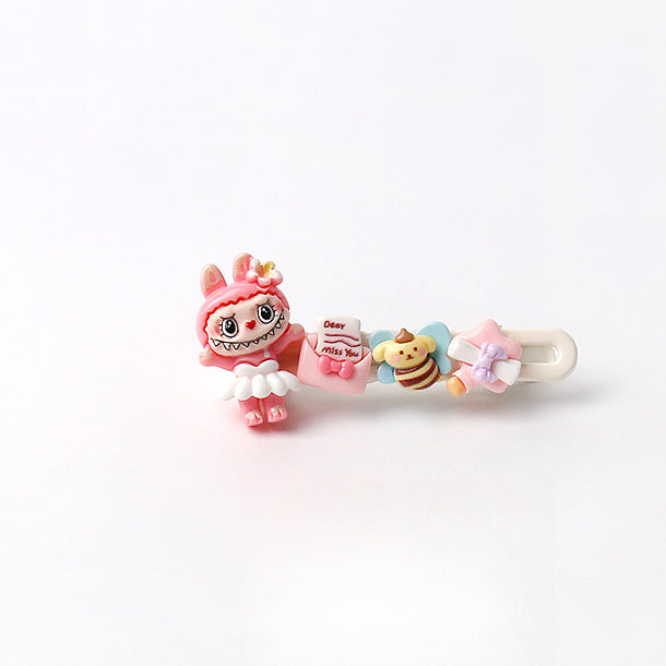 Cute Artistic Sports labubu Hair Clip Cartoon Bangs Clip Girl's Side Clip Hair Accessory