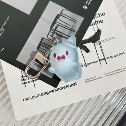Creative Cute Glow-in-the-Dark Little Ghost Keychain Funny 3D Halloween Doll Backpack Pendant Ins Accessories