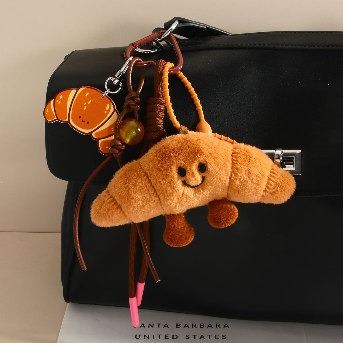 Baguette Croissant Bag Pendant Doll Keychain
