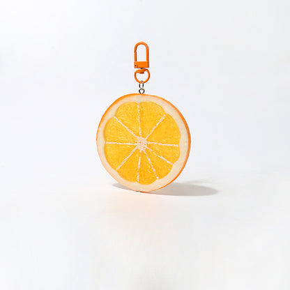 Fun Cartoon Realistic Fruit Lemon Slice Pendant Versatile Simple Creative Keychain Backpack Bag Accessory Hanging Ornament