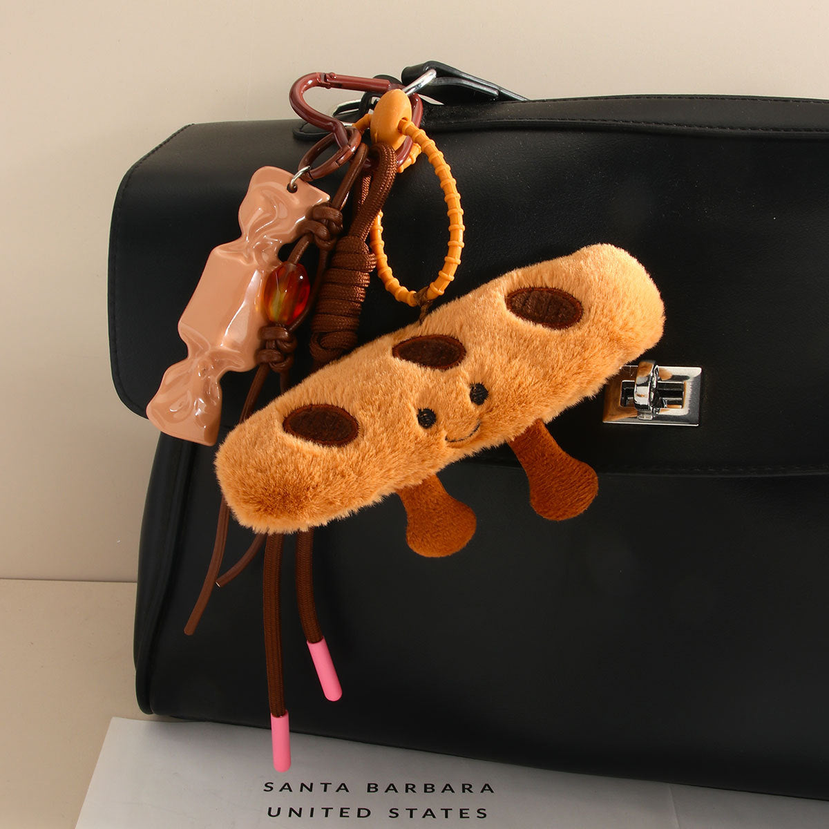 Baguette Croissant Bag Pendant Doll Keychain