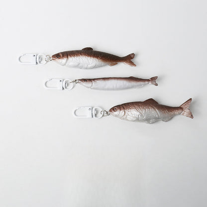 Quirky Realistic Salted Fish Keychain Backpack Pendant Ornament Personality Lifelike Japanese Style Fun Accessory