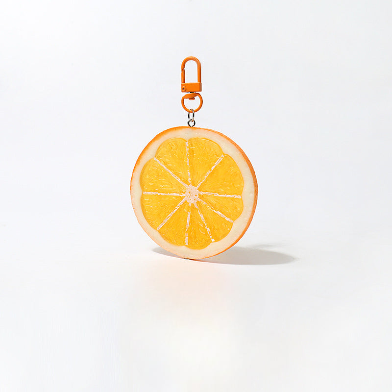 Fun Cartoon Realistic Fruit Lemon Slice Pendant Versatile Simple Creative Keychain Backpack Bag Accessory Hanging Ornament