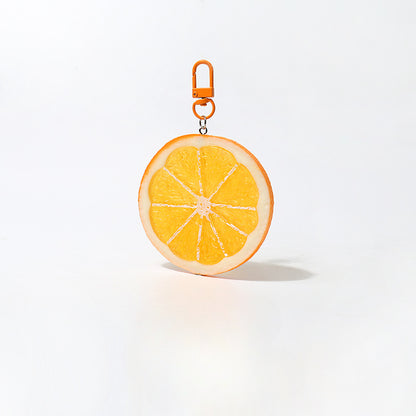 Fun Cartoon Realistic Fruit Lemon Slice Pendant Versatile Simple Creative Keychain Backpack Bag Accessory Hanging Ornament