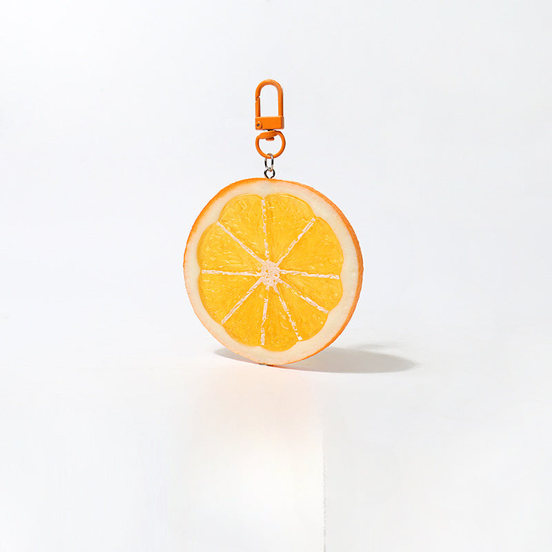 Fun Cartoon Realistic Fruit Lemon Slice Pendant Versatile Simple Creative Keychain Backpack Bag Accessory Hanging Ornament