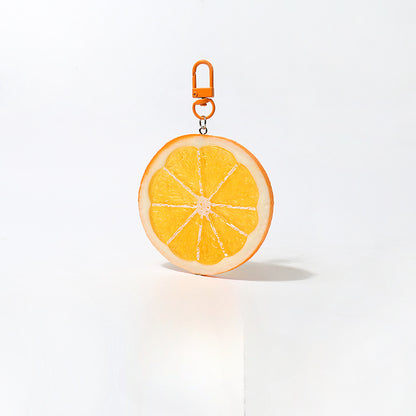 Fun Cartoon Realistic Fruit Lemon Slice Pendant Versatile Simple Creative Keychain Backpack Bag Accessory Hanging Ornament