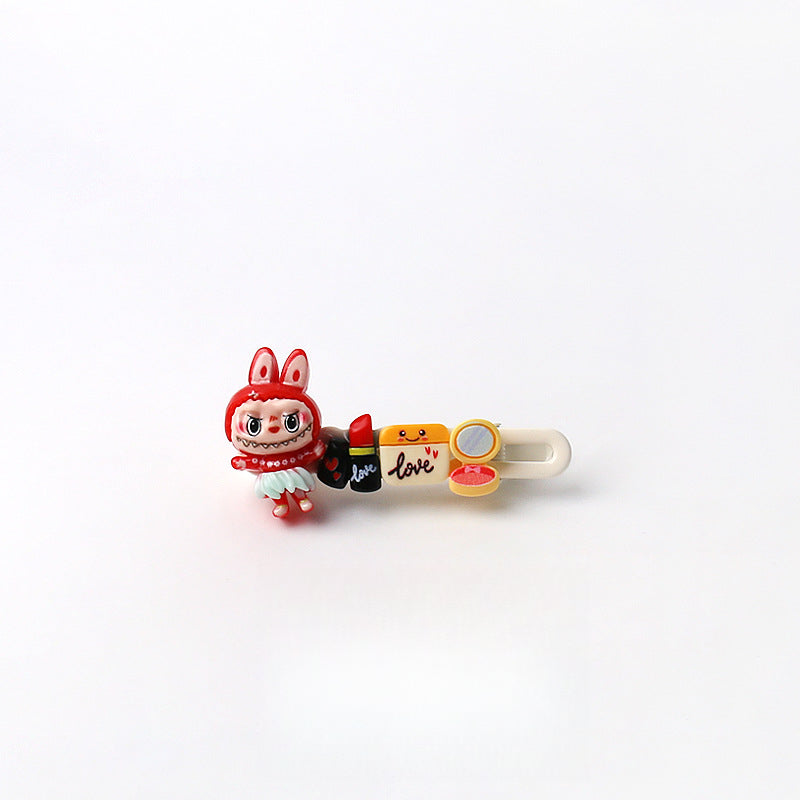 Cute Artistic Sports labubu Hair Clip Cartoon Bangs Clip Girl's Side Clip Hair Accessory
